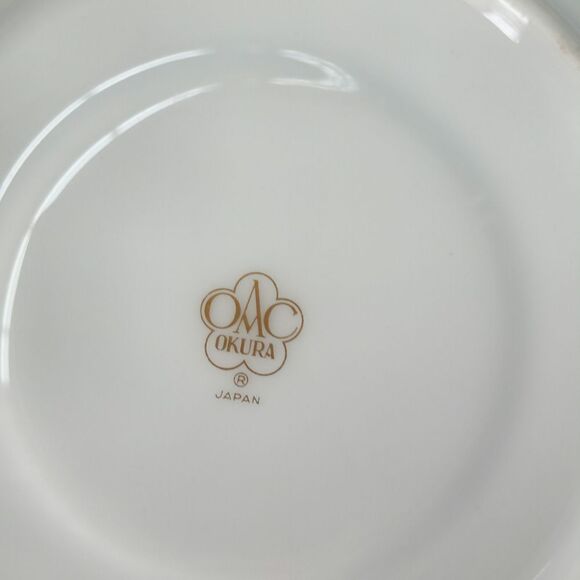 Set of 11 peices Okura by Noritake blue flower teacups/saucers/pedestal set - Picture 14 of 16